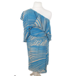 Kép 1/2 - Warehouse szürke-világoskék selyem női egészruha