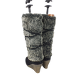 Kép 2/2 - Fekete műszőrmés szárú teletalpú női csizma 