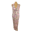 Kép 1/2 - Yessica drapp-rózsaszín virágmintás női maxiruha