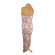 Kép 2/2 - Yessica drapp-rózsaszín virágmintás női maxiruha