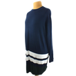 Kép 2/2 - Esmara sötétkék-fehér csíkos kötött női pulóver