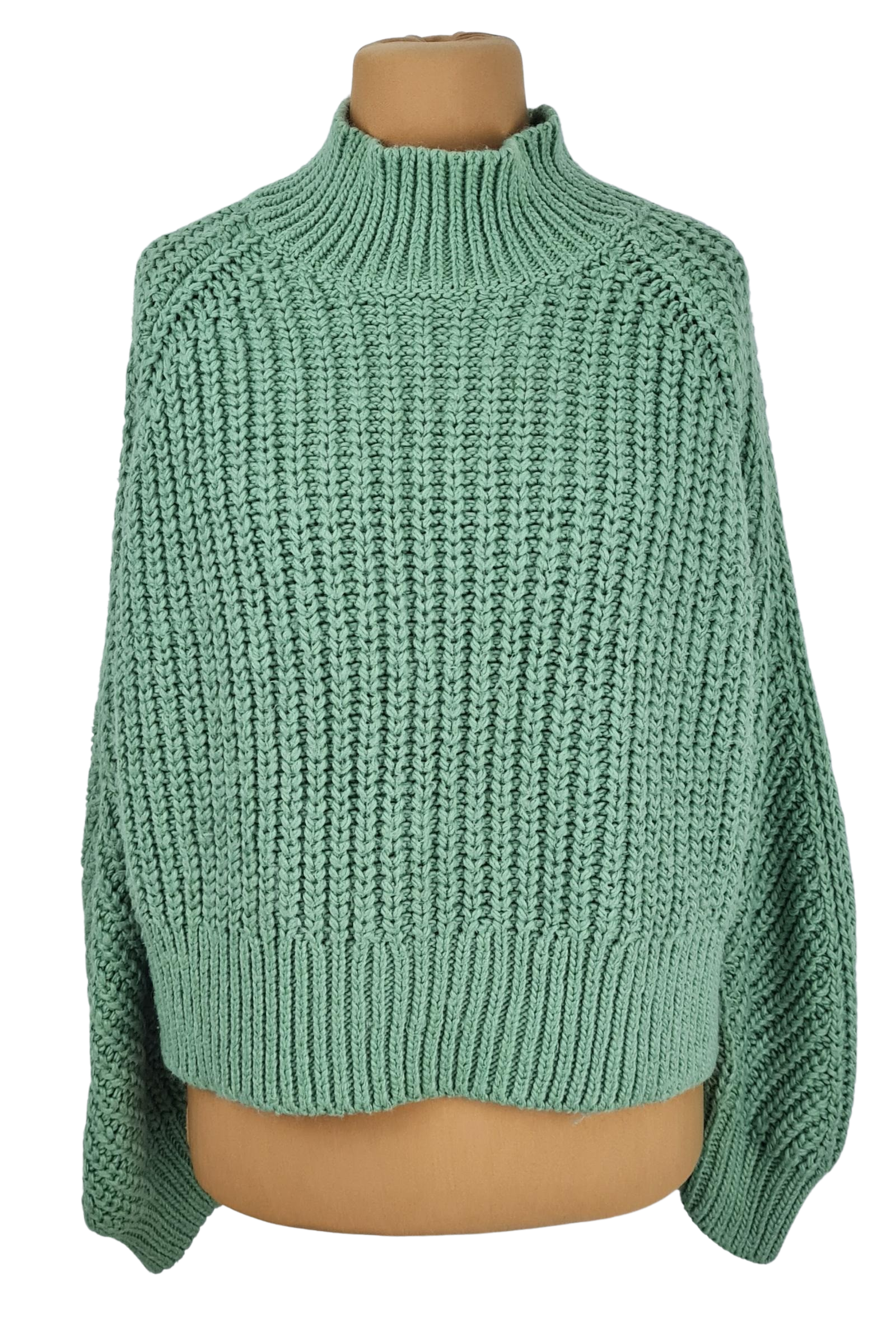 H&M zöld oversize női pulóver